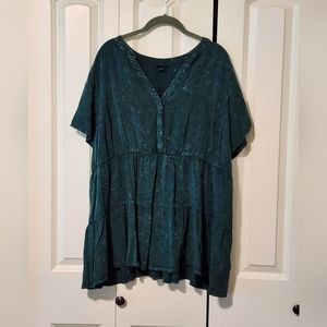 Torrid Green Babydoll Blouse szie 3x